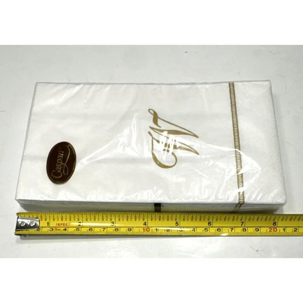 NEW!! 2 Packages of Caspari Paper Napkins With the Letter 'W' Hemstitch Script